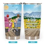 Personifierad Travel Partners for Life Par på stolar med solrosor 20oz Tumbler Pargåva Daglig användning