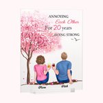 Personalised Couple Sitting Under Tree Flower Annoying Each Other Acrylic Plaque Girlfriend Gifts House Decorations