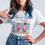 Personalizzato Tu e io giovane coppia Gradient Snow T-shirt Compleanno usura quotidiana