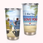 Personalized  Seaside Scenery I'm Keeping You Forever Yours This Couple on Chairs 20oz Tumbler Anniversary Gift for Hot and Cold Drinks