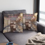 Personalized Grandparents Side By Side Autumn Old Couple Throw Pillow Cover Anniversary Wedding Gift for Living Room