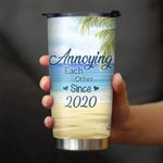 Personalised Annoying Each Other Couple on Chairs Seaside Scenery 20oz Tumbler Couple Gift Daily Use