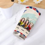 Spersonalizowany kubek na gorące i zimne napoje Besties Airmail Side By Side Will Always Be Connected By Heart 20oz Tumbler Gift for Besties
