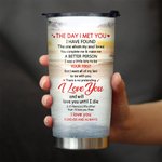 Personalized I Love You I Met You Sunset Old Couple 20oz Tumbler for Hot and Cold Drinks Anniversary Birthday Gift for Couples
