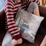 Spersonalizowana poszewka na poduszkę dla dziadków z zimowym śniegiem do salonu dla dziadków i rodziców