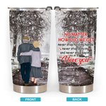 Gepersonaliseerde Old Couple Never Stop Holding Hands Sonw Winter Love 20oz Tumbler Verjaardag voor warme en koude dranken
