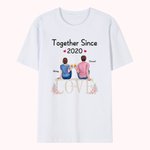 T-shirt personnalisé de fleur d'amour éternel de couples T-shirt unisexe de base de jour de Valentine