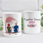Personalized Together for Years Couple Love Tree C-type Handle White Ceramic Mug