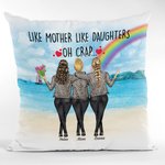 Personnalisé comme mère comme fille Oh merde jeter taie d'oreiller cadeau de la fête des mères pour le salon