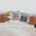 Personnalisé Je t'aime pour toujours Tournesol Couple Voyage Tasse en émail Solide et Durable Noël Saint Valentin