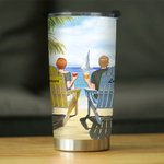 Personalised Annoying Each Other Couple on Chairs Seaside Scenery 20oz Tumbler Couple Gift Daily Use