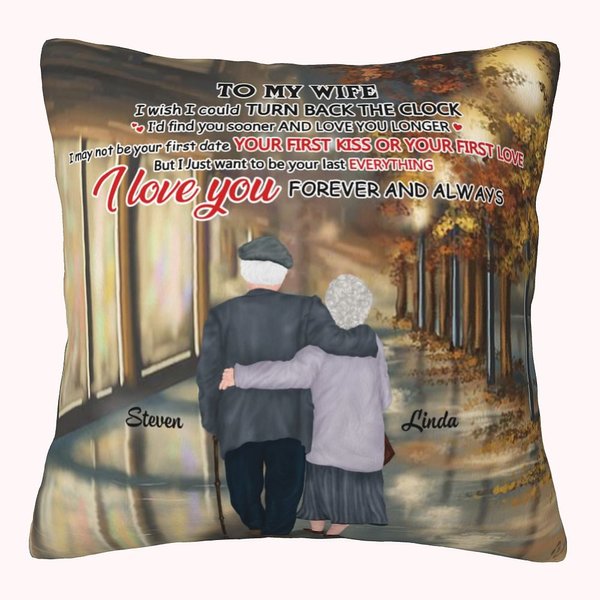 Personalised To my Wife I Wish I Could Turn Back The Clock  Throw Pillow Sofa Living Room Decor