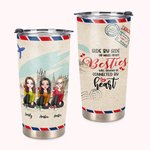 Spersonalizowany kubek na gorące i zimne napoje Besties Airmail Side By Side Will Always Be Connected By Heart 20oz Tumbler Gift for Besties