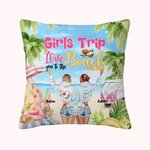 Personnalisé filles voyage Love You à la plage et dos jeter taie d'oreiller Bestie cadeau pour femmes canapé décor