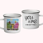Gepersonaliseerde Jij en Ik We Hebben Deze Zonnebloem Koppel Emaille Mok met Handvat Kerst Verjaardag Gifts
