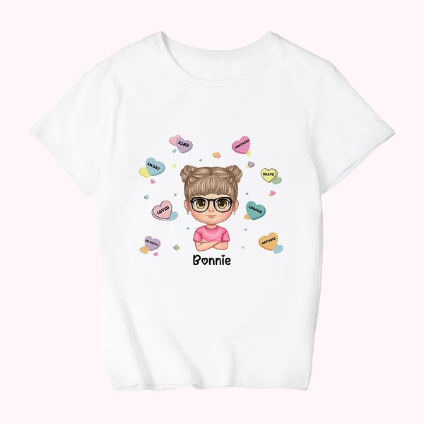 Cuore colorato personalizzato Campus Life Girl Boy Back to School Gift Kid T-shirt School