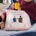 Personalised Couple Sitting on Chairs Cheers Flower Home Decoration Love Chair Annoying Each Other Throw Pillow Cover Gifts for Couples Sofa Decor