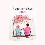 Personalized Couple Sitting Under Tree Drink Together Flower Acrylic Plaque Girlfriend Gifts Acrylic Decoration