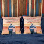 Personalised To The World I Love You Forever and Always Old Couple Throw Pillow Cover Valentine's Day Gift for Living Room