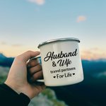 Taza esmaltada personalizada para pareja de viaje 11oz Navidad San Valentín Regalos para ella