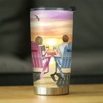 Personalized Seaside Sunset Annoying Each Other Couple on Chairs 20oz Tumbler Couple Gift Daily Use