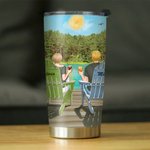 Personalised Annoying Each Other Couple on Chairs with Lakeside View 20oz Tumbler Valentine's Day Gift Daily Use