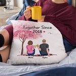 Housse de coussin personnalisée Couple fleur arbre ensemble jeter taie d'oreiller cadeaux pour Couples canapé décor