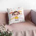 Personalised Girl Boy Kid Back to School Gift Flower Background Throw Pillow Cover School Season Home Decoration