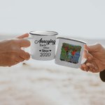 Tasse en émail de vacances de couple ennuyeux personnalisé Cadeau d'anniversaire de Noël durable et durable