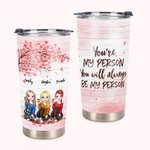 Besties personnalisés assis sous des fleurs d'arbres Drink You're My Person 20 oz Tumbler Gift for Besties and Best Friend Daily Use