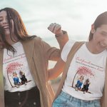 Personalized Best Friend Forever Never Apart Besties Sitting Under Tree T-shirt Gift for Best Friend Best Friend Gift