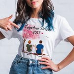 T-shirt personnalisé d'anniversaire de couple d'amoureux ensemble