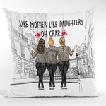 Personalized Like Mother Like Daughter Oh Crap Modern City Throw Pillow Cover Best Gift for Mother for Living Room