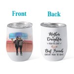 Cadeau de fête des mères personnalisé Mère et fille Meilleur ami pour toujours du coeur Tumbler à vin sous vide double paroi