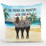 Personalized Like Mother Like Daughter Oh Crap Throw Pillow Cover Best Gift for Mother Sofa Decor