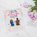 Personalised Couple Sitting on Chairs Cheers Flower Decoration I Love You Acrylic Plaque Boyfriend Gifts House Decorations