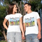 Personalised Sunflower Summer Vacation Couple asic Unisex T-shirt for His and Her