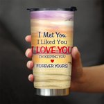 Personalised I'm Keeping You Forever Yours Seaside Sunset This Couple on Chairs 20oz Tumbler Valentine's Day Gift Daily Use