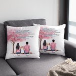 Personalised Cushion Throw Pillow Cover Couple Sitting Under Tree Flower Drink Gifts for Couples Bedroom Decor