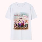 Gepersonaliseerde Besties Side By Side Always Be Connected By Heart Bloemen T-shirt Beste Vriend Cadeau Gelukkige Verjaardag Cadeau