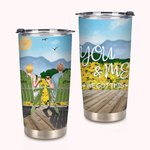 Personalized You and Me We Got This Couple on Chairs with Sunflowers 20oz Tumbler Couple Gift Daily Use