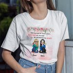 Personalised Side By Side Or Miles Apart Besties Will Always Be Connected By Heart T-shirt Friendship Gift for Friends Sisters  Daily Wear