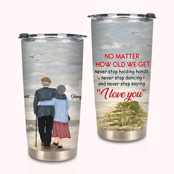 Spersonalizowany kubek I Love You No Matter How Old We Get Couple 20oz do gorących i zimnych napojów Świąteczny prezent urodzinowy