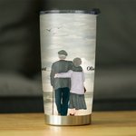 Personalized Lives Together to the End Seaside Seagull Walk 20oz Tumbler for Hot and Cold Drinks Birthday Christmas