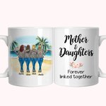Personalised Mother and Daughter Forever Linked Together Beach Holiday Design White Ceramic Mug Mom Gifts