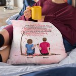 Couple personnalisé assis sous une fleur d'arbre je t'aime pour toujours et toujours jeter des cadeaux de couverture de coussin pour les coupl