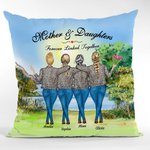 Personnalisé mère et fille pour toujours liées ensemble Lakeside Vew jeter taie d'oreiller cadeau pour maman pour salon
