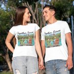 Personalized Tree and Lake Couple Holiday Design Travel T-shirt