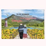 Personalized I Love You Sunflower Seagull Old Couple Green Mountain Poster Frameless Painting Valentine's Day Wall Art Print