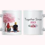 Personalized Love Tree Together Since His and Her White Ceramic Mug Anniversary Valentine's Day Gift for Couple